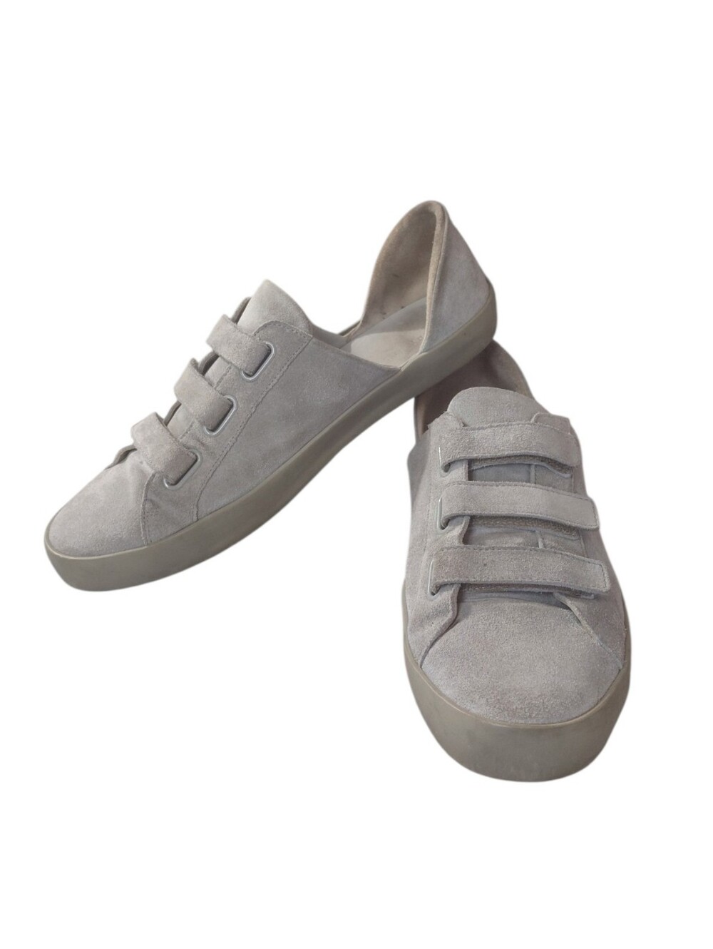 Freda Salvador Libby D'orsay Stucco Suede Velcro Sneakers In Taupe Men's Size 11